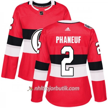Dame Ishockey Ottawa Senators Tröja Dion Phaneuf 2 Adidas 2017-2018 Röd Classic Authentic